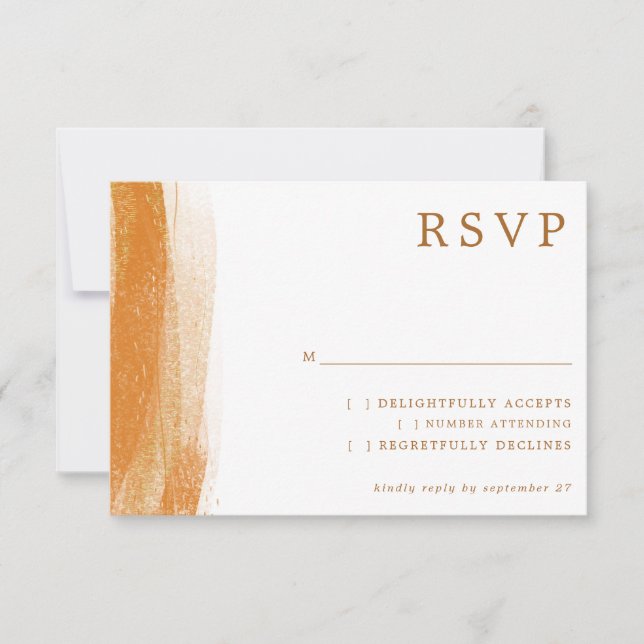 Modern Terracotta Gold Foil Boho Weding RSVP (Frente)