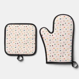 Modern Terrazzo Impressão Forno Mitt & Pote Holt C