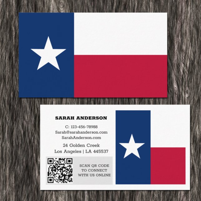 Modern Texas Cartão de visita, Texas Flag / EUA (Criador carregado)
