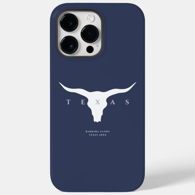 Modern Texas Longhorn Summer Custom Name Blue (Verso)