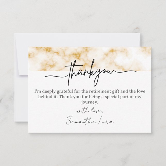 Modern Thank You Card For Retirement Gifts (Frente)