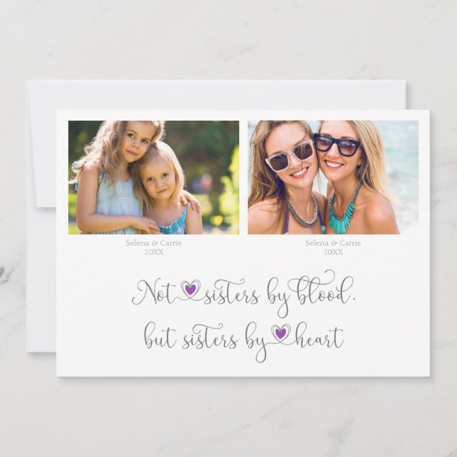 Modern Then and Now Photo Bridesmaid Proposal Card (Frente)