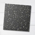 Modern Trendy Cinza Terrazzo<br><div class="desc">Este azulejo cerâmico apresenta um padrão terrazzo com pequenos speck em matizes sujas sobre fundo de cinza escura. Personalize-o com o seu próprio esquema de cores clicando em Editar design.</div>