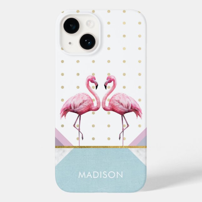 Modern Trendy Flamingo Pink Girly Name (Verso)