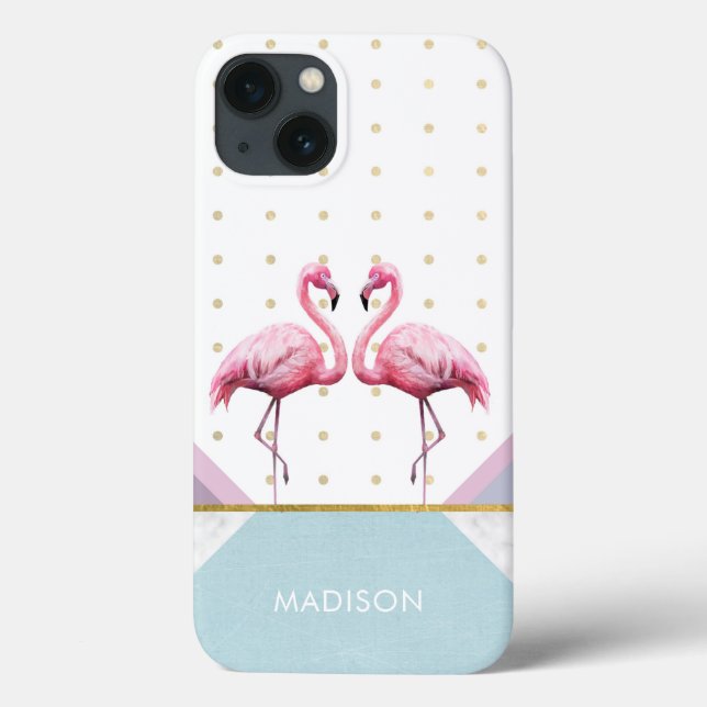 Modern Trendy Flamingo Pink Girly Name (Verso)