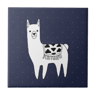 Modern Trendy Llama Sketch & Swiss Dots