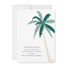 Modern Tropical Beach Weding the Date Card