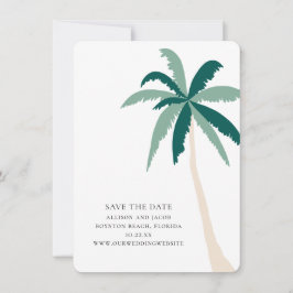 Modern Tropical Beach Weding the Date Card