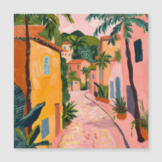 Modern Tropical Plant Print – Pink and Green