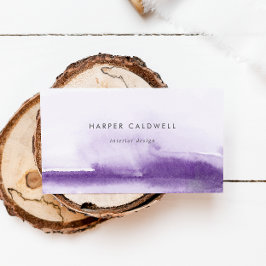 Modern Watercolor | Cartão de visita púrpura