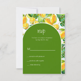 Modern Watercolor Lemon Garden yellow Rsvp