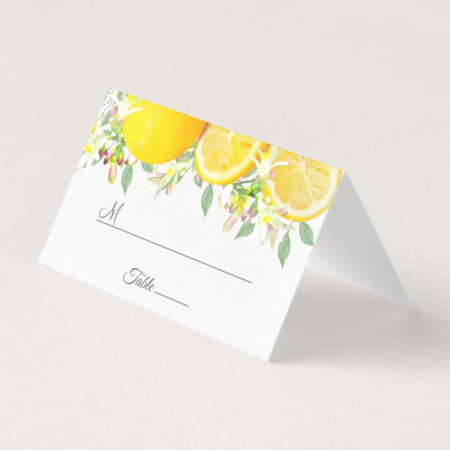 Modern Watercolor Lemon Summer Wedplace (Frente)