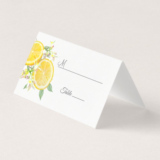 Modern Watercolor Lemon Summer Wedplace (Frente)