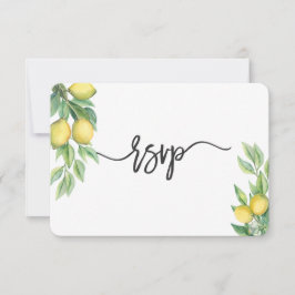 Modern Watercolor Lemon Tropical Weding RSVP
