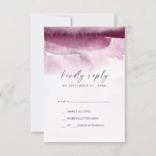 Modern Watercolor   Placa RSVP Simples Vermelha