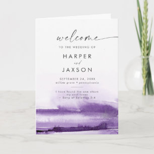 Modern Watercolor Programa Casamento Dobrado em
