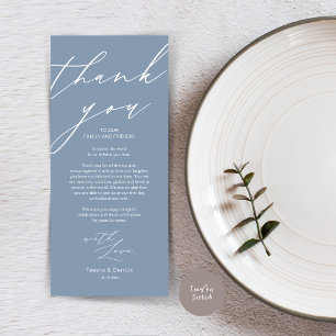 Modern Wedch Place Setting Obrigado Cartão de Jant