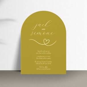 Modern Wedding   Arch convites   Amarelo-Manteiga