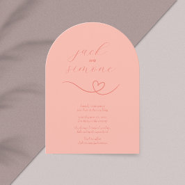 Modern Wedding | Arch convites | Coral claro