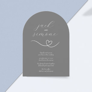 Modern Wedding Arch convites Prata Escura