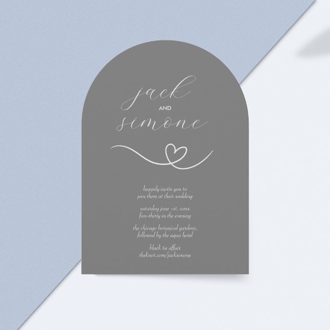 Modern Wedding | Arch convites | Prata Escura (Criador carregado)