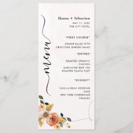 Modern  Wedding Menu