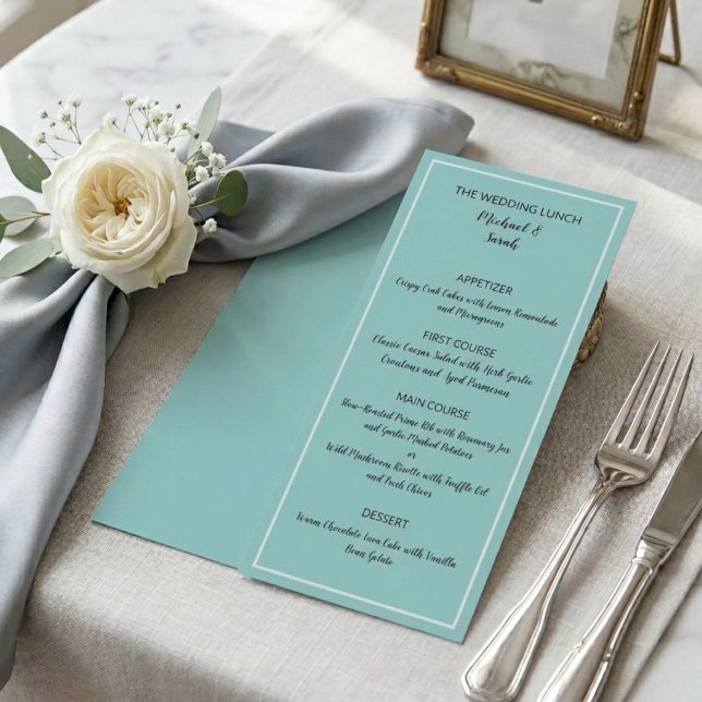 Modern Wedding Menu Card, Minimalist Custom Dinner (Criador carregado)