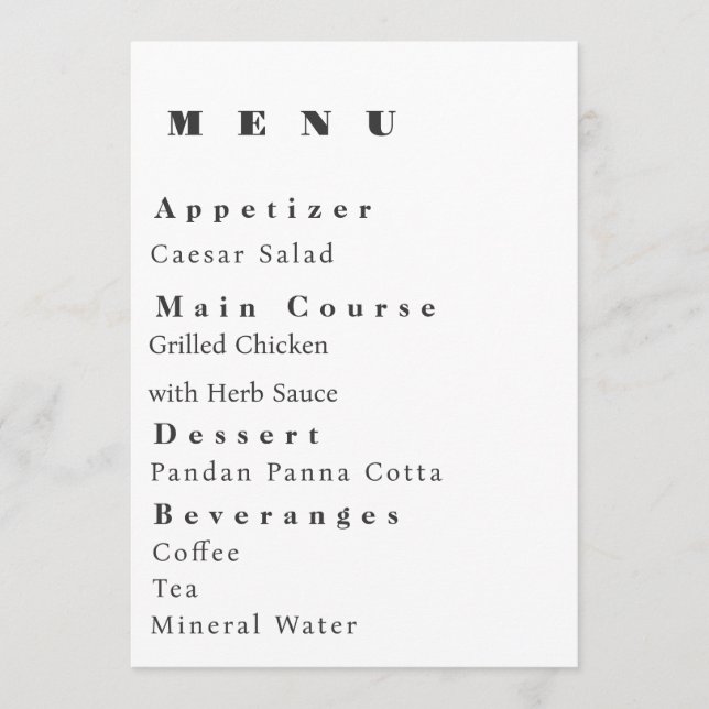 Modern Wedding Menu Template (Frente)