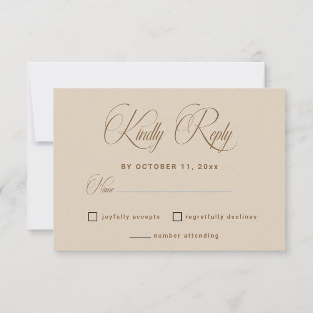 Modern White Boho Floral Arch Wedding RSVP Card (Verso)
