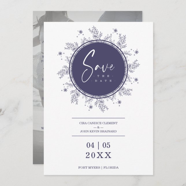 Modern Wildflowers Whimsical Script Custom Photo (Frente/Verso)