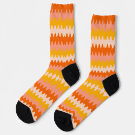 Modern Yellow, Orange & White Zig Zag Pattern