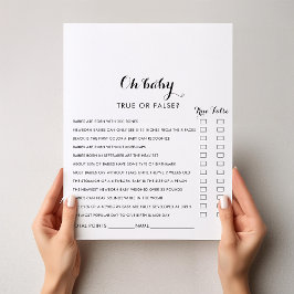 Moderna Caligrafia Oh jogo de Chá de fraldas