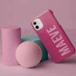 Moderna e mínima tipografia feminina elegante<br><div class="desc">Moderno mínimo tipografia feminina rosa elegante simples design de capa de telefone personalizada única e única.</div>