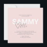 Moderna Tipografia Bat Mitzvah<br><div class="desc">Este moderno convite de festas bat mitzvah apresenta seu nome definido em uma fonte em negrito com seu nome do meio e um coração na tenda tipografia manuscrita sobre um fundo rosa pálido. A placa de convite reverte para um plano de fundo de aquarela cor-de-rosa complementar com um x e...</div>