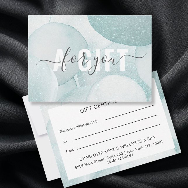 Moderne Glitzer Geschenkgutscheine Flachkarte (Modern Salon Glitter Gift Certificates personalized)