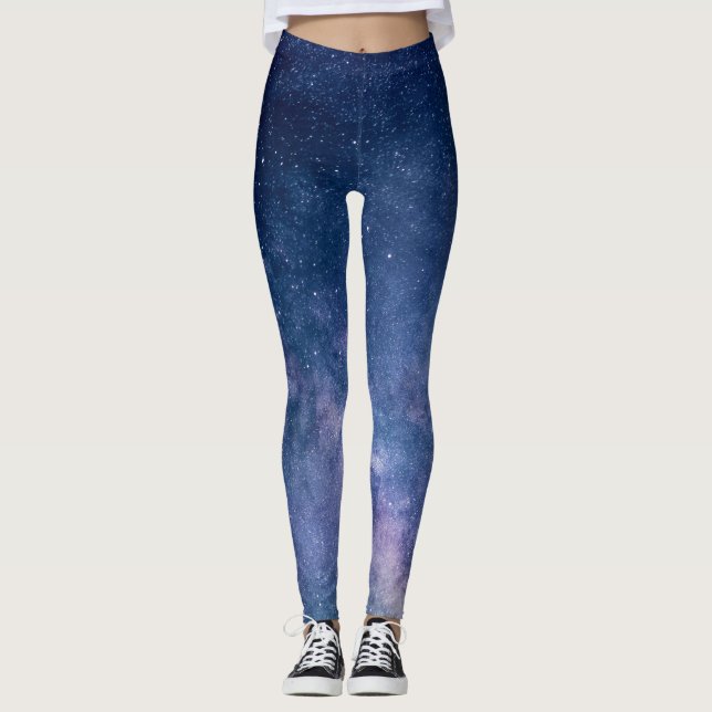 Moderne Leggings | blaues Universum, Kosmos,Sterne (Frente)