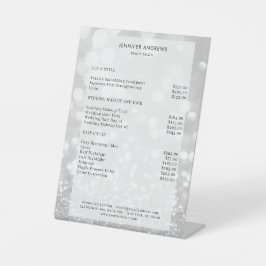Moderner Glitter Salon Price Sockelschild