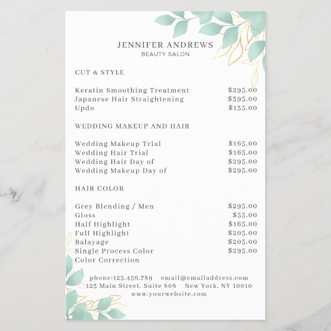 Moderner, Wei-Grün Leafy Flyer (Verso)