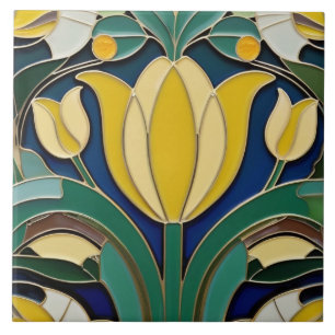 Modernidade Arte Nouveau Flor Amarelo