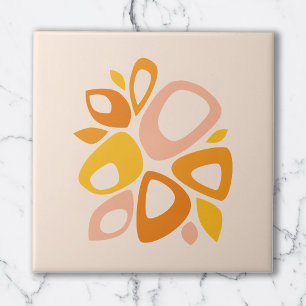 Moderno Abstrato Amarelo Calêndula Pêssego Elegant
