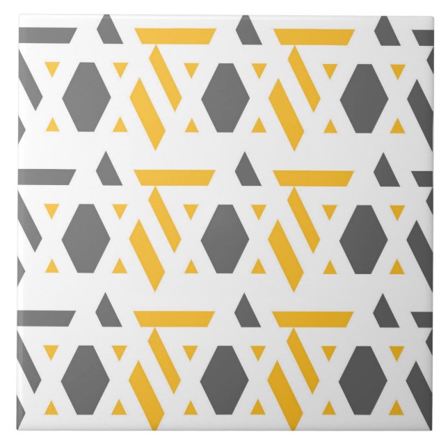 Moderno, abstrato, cinza, amarelo-mostarda, branco (Frente)