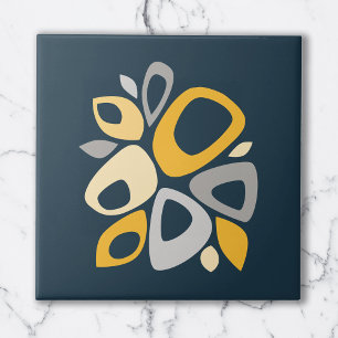 Moderno Abstrato Naval Mostarda Amarelo Elegante