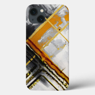 Moderno Abstrato Preto Dourado Luxo Chic Aquarela