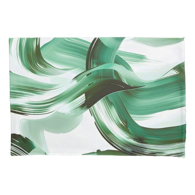 Moderno Abstrato Traços de Pincel Verde Minimalist (Frente)
