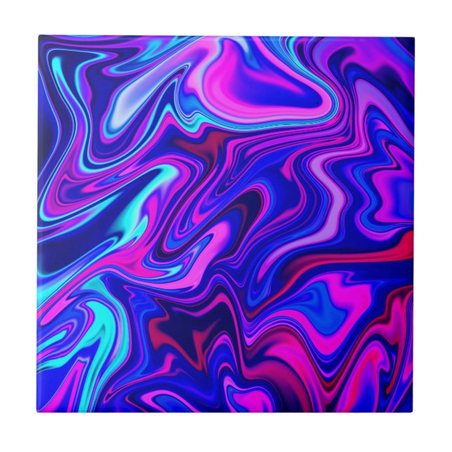 Moderno azul rosa turquesa abstrato neon  (Frente)
