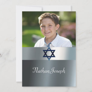 Moderno, bar Mitzvah, convite feito sob encomenda