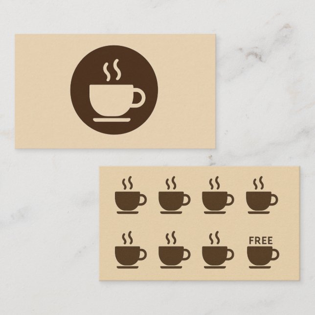 ☕ moderno café Compre lealdade e Cartão de visita (Frente/Verso)