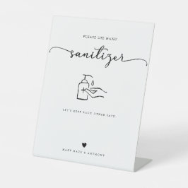 Moderno Caligrafia Script Casamento Mão Sanitizer