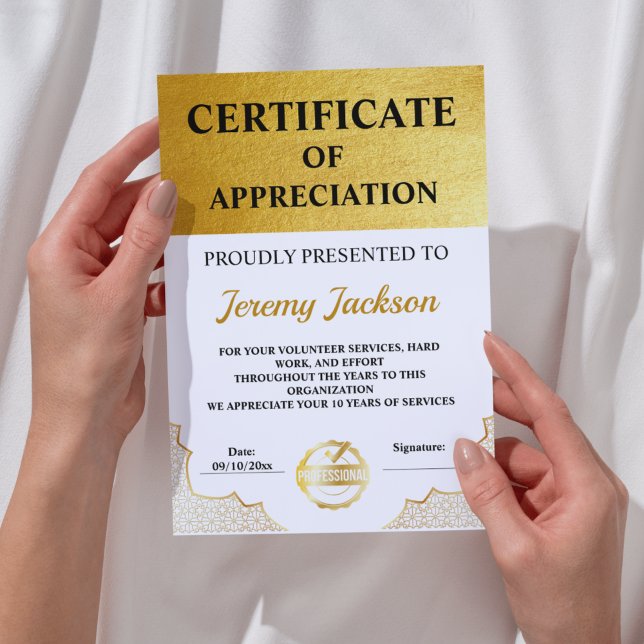 Moderno Certificado de Conquista Dourado: Uma Clas (Modern Certificate of Achievement Gold)