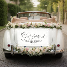 Moderno com faixa do carro de Recem casados cardía